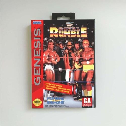 WWF Royal Rumble - USA Cover With Retail Box 16 Bit MD Game Card for Sega Megadrive Genesis Video Game Console