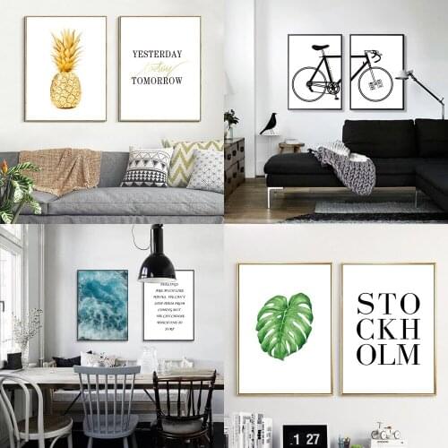 1 set (2 pieces) Modern Simple Style Canvas Print Painting Poster Wall Pictures For Art Home Wall Decoration Painting No Frame