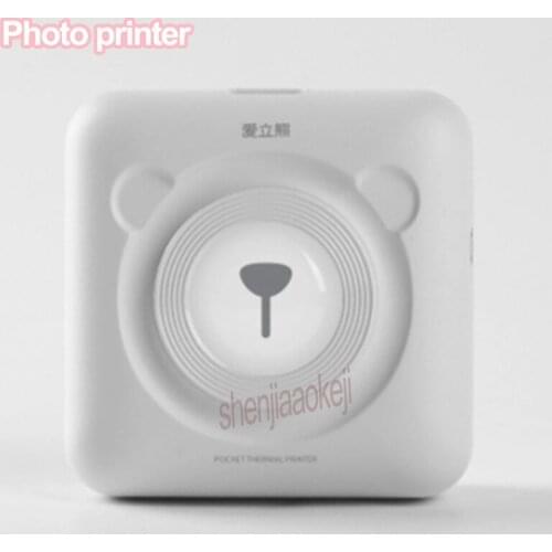 1pc Portable Thermal Bluetooth Printer Mini Wireless household Picture Photo Printing machine for Android IOS Mobile Phone
