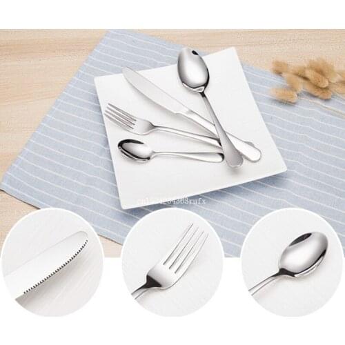 100 Sets Cutlery Set Tableware Stainless Steel Knives Forks Dining Dinner Sets Western Food Restaurant