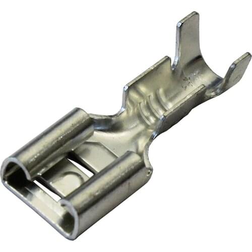 100 x 6.3mm Uninsulated Female Spade Push On Crimp Terminal Non Insulated 2.5 square millimeter