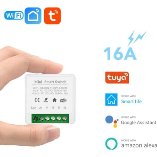 Tuya 10A/16A MINI Wifi Smart Switch Timer 2-way Control Smart Home Universal Module Remote Voice Control Work With Alexa