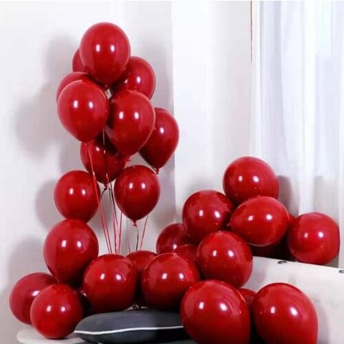 3pcs 10 inch Single Layer ONE Layer Ruby Red Pomegranate Red Thick Balloon