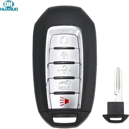 4+1/5 Buttons Smart Remote Control car Key Case Shell fob for Infiniti QX QX60 2019 2020 with emergency key