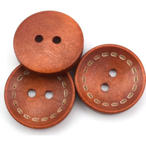 500PCS 2 Holes Wooden Button Environmental Protection Hand Threading Wood Buttons Buckle DIY Sewing Apparel Accessories 20MM