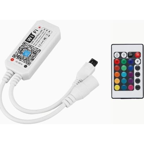 WiFi RGB Controller for LED Light Strips, Working with Smartphone Alexa Wireless Remote Control 16 Million Color Lighting,Androi