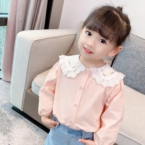 Toddler Girl Blouse Lace Floral Blouse For Girl Casual Style Childrens Shirts For Girls Autumn Clothes For Girls