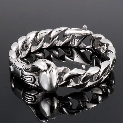 Jewels Store Gothic Fist Pattern Accessory O-chain Mens Stainless Steel 220mm Bracelet Jewelry For Man JS58422-BD