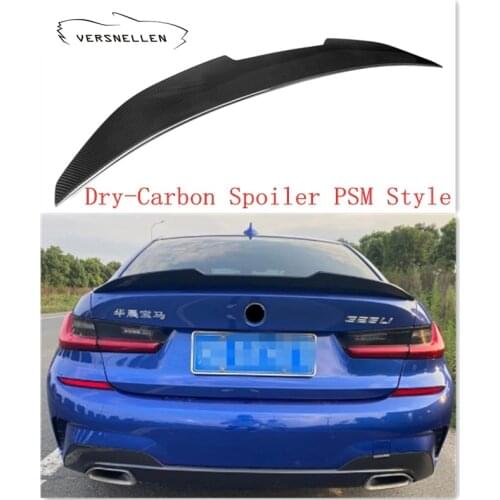 F30 Spoiler Real Dry Carbon Fiber Rear Lip Spoiler For BMW F30 3 Series 4-Door F35 Sedan PSM Style Car Trunk Spoiler 2012-2019