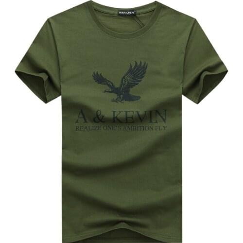 New Pure cotton Short brand T Shirt Mens large size T Shirt Slim Fit Fashion Eagle Printed t-shirt men plus Size S -5XL