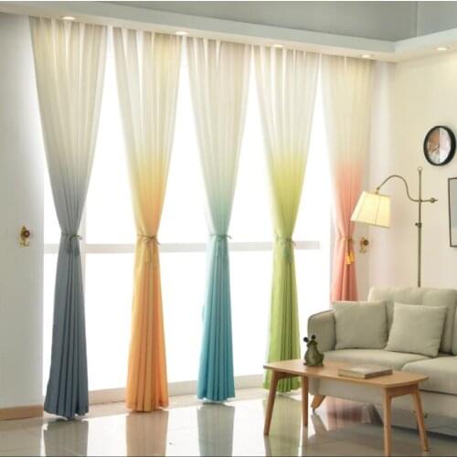 Gradient color Window curtains kitchen tulle curtains and blackout curtains window for living room bedroom shading rate 75