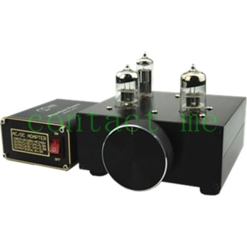 Hi-end 6N3 Vacuum Tube Preamp， DC12V 2A HiFi Pre-Amplifier +AMP Power Supply