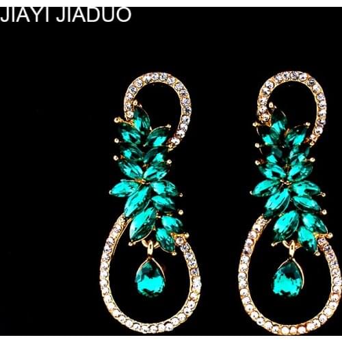 Jiayi jiaduo Bridal Wedding Jewelry Crystal Earrings for Charmed Womens Clothing Accessories Long Earrings Gifts dropshipping
