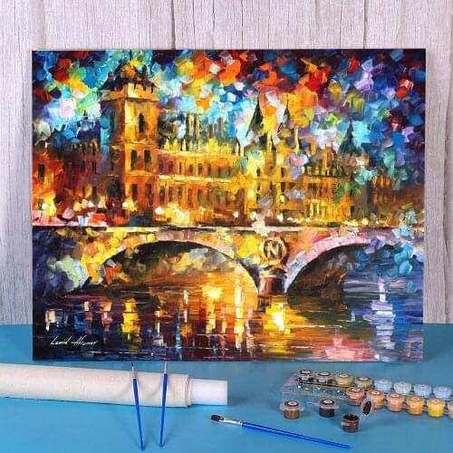 River City Painting By Numbers Complete Kit Acrylic Paints 50*70 Oil Painting Home Decoration Crafts Adults Handiwork Drawing