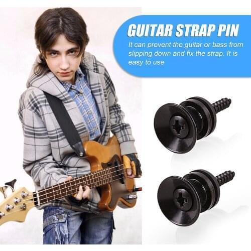 2pcs Metal Guitar Pegs for Folk Ukulele Guitar Strap Buckle Button End Lock Pins Stringed Instruments Accessories