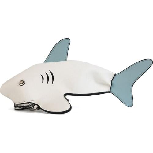 Creative Shark Design Cartoon Handbags Women 3D Cute Leather Small Shoulder Bags Crossbody Mini Messenger Bag Bolsa Female