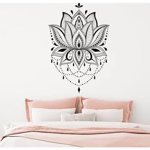 Lotus Wall sticker Boho vinyl wall decar Mandala wall decols Yoga studio Decals home room sticker decal Lotus wall decal 3103