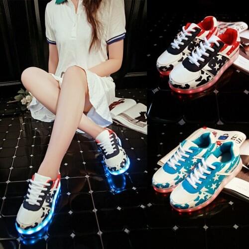 Children Shoes 7 Colorful LED With USB Girls Glow Night Light Shoes Boys Youth Rechargeable Fluorescent Luminous Sneakers