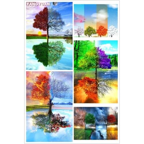 Diy 5D Diamond Painting Nature Scenic Accessories Four Season Full Drill Diamond Embroidery Mosaic Cross Stitch Kit Home Decor