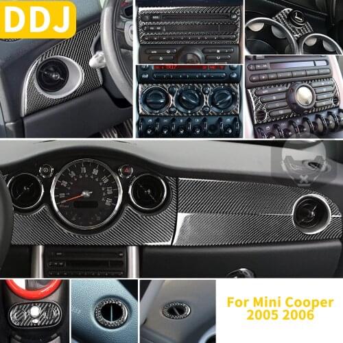 Carbon Fiber Sticker For Mini Cooper S One Hatch R50 R53 2005 2006 Car Interior Upgrade Decal Protective Cover Parts Pc/Set