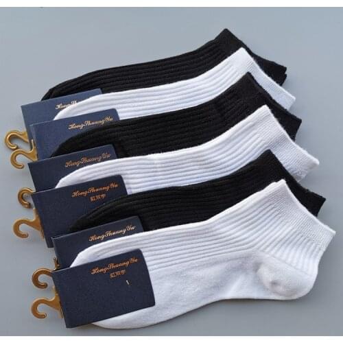 5 Pairs 1 Lot Men Women Socks Unisex Ankle Socks 100 cotton 1 Pack Set Solid Color Short Low Cut Sock White Black Sox Soks
