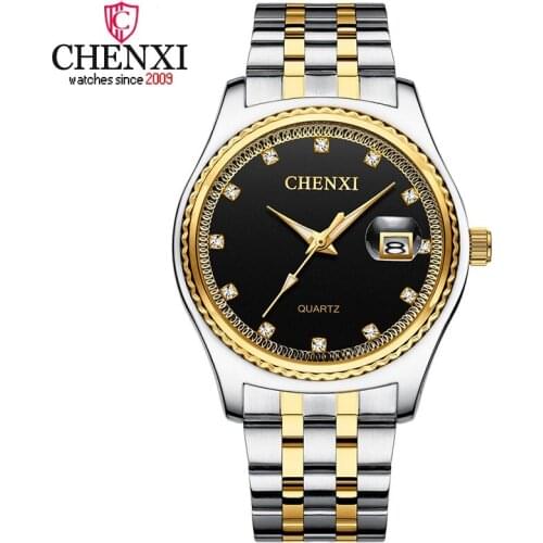 New CHENXI Fashion Mens Watches Full Steel Quartz Wrist Watch Men Top Luxury Brand Waterproof Watch Calendar Business Male Clock