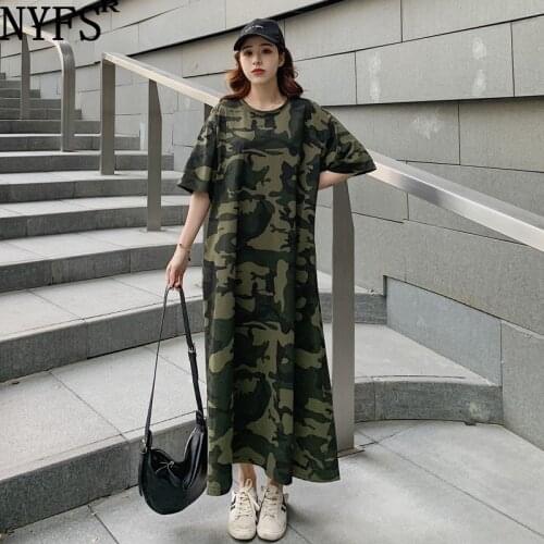 NYFS 2021 New Summer Dress Fashion Loose Cotton Long Dress Vestidos robe longue femme ete Elbise Vintage Woman Dress