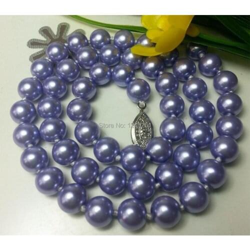 Charming 8mm Purple Ocean Sea Shell Imitation Pearl Neckalce Women Fashion Jewelry Making Natural Stone 18 inch Wholesale Supply
