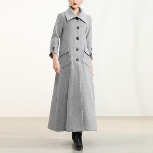 Easing of 2020 autumn winters is recreational specials in the long woolen cloth coat joker high-end female cloth coat