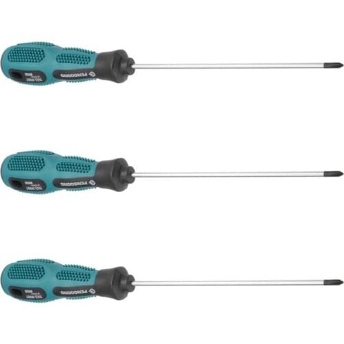 Phillips Screwdriver 5 Inch Round Shaft Non Slip Comfortable Handle 3pcs