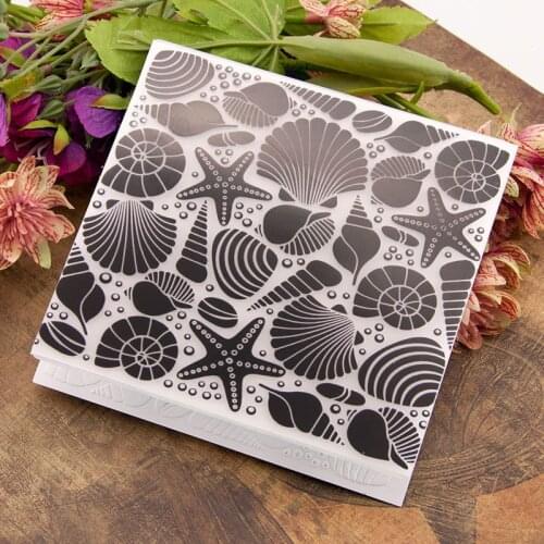 Shell Conch starfish Plastic Embossing Folders Stencils Template Molds Scrapbooking Paper Crafts Cards Making DIY Album Decor