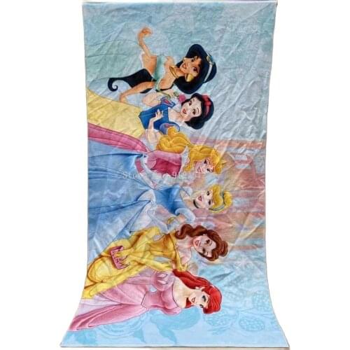 Princess Jasmine Snow White Cinderella Mermaid Belle Bath Towel Baby Swimming Beach Towel Soft Washcloth Girls Blanket Throws