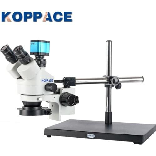 KOPPACE 3.5X-180X Trinocular Stereo Microscope 21 MP HDMI HD Industrial Electron Microscope Mobile Phone Repair Microscope