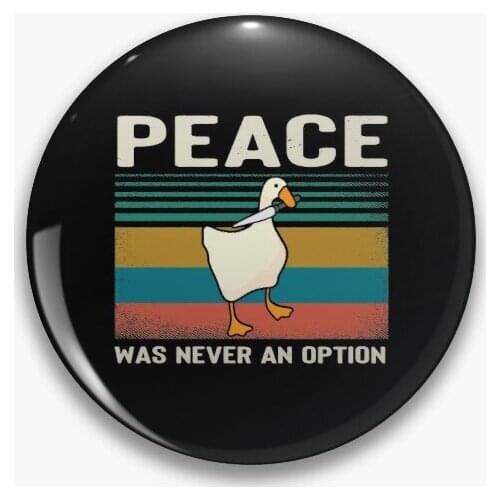 Peace Was Never An Option Humorous Duck Soft Button Pin Jewelry Metal Hat Gift Decor Creative Women Badge Funny Lapel Pin