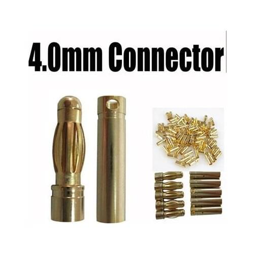50 pairs 4.0mm Bullet Banana Connector Plug for RC Battery