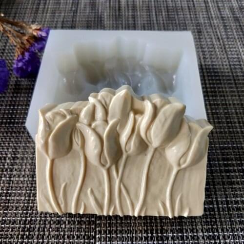 Silicone Mold Soap Mould Flower Handmade Soap Making Molds Candle Silicone Mold Resin Clay Mold HC0121 PRZY Tulip Flower