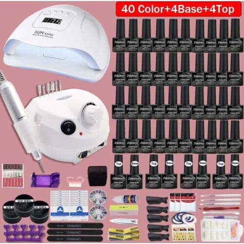 40 Colors Nail Polish super Manicure Set 120/80/54W LED Nail Lamp Nail Set With All Tools Needed For Manicure Electric Nail File