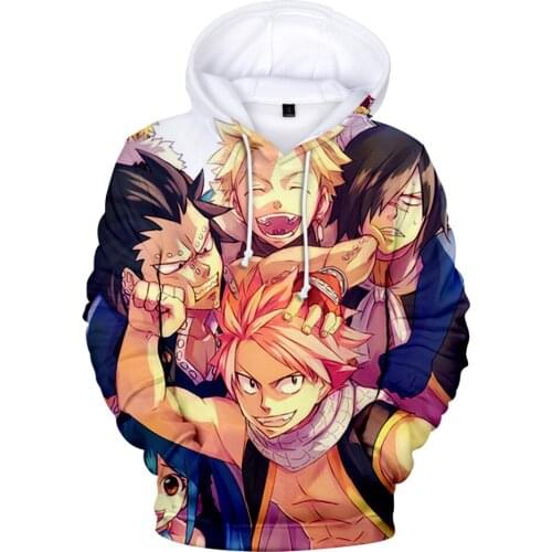3D Print Anime FAIRY TAIL Hoodies Men/Women Sweatshirts Fashion Youthful Vitality Pullover Hooded The Punk Style Kids Hoody