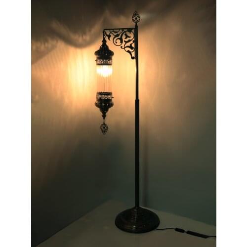 Unique turkish floor lamp,decorative vintage handmade pyrex standing light,turkish lamp