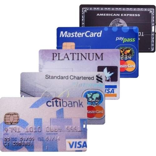 Waterproof Super Slim Credit Card USB 2.0 Flash Drive 64GB Pendrive 4GB 8GB 16GB 32GB Bank Card Model Memory Stick U Disk Gifts