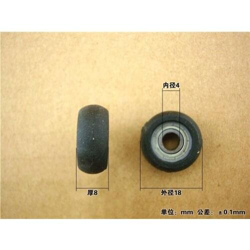 High quality polyformaldehyde PVC coated ball bearings 604zz embedded bearing Total Diamater: 4*18*8mm