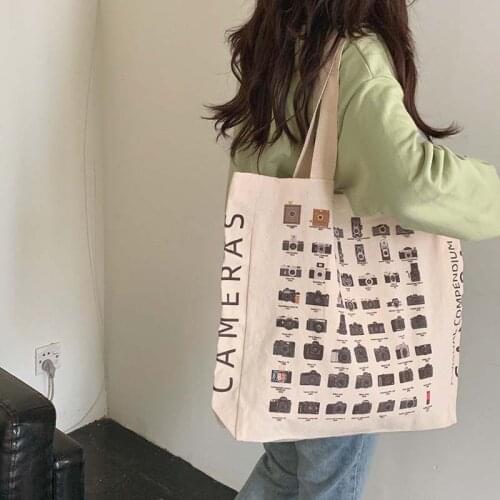 W&G Creative Camera Design Fashion Shopping Bag Single Shoulder Sail Canvas Bag