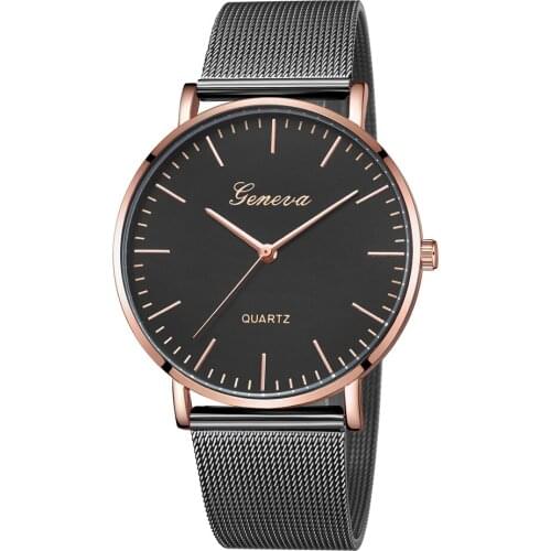 Women geneva Watch Casual Luxury Women Men Stainless Steel Band Quartz Analog Wrist Watch Bracelets For Women Dropshipping S7