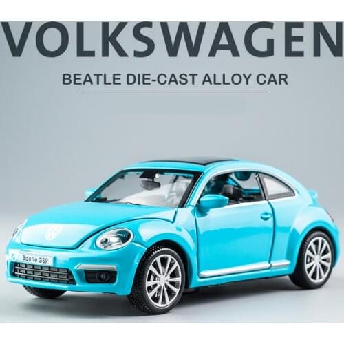 1:32 Toy Car Volkswagen Beatle Alloy Car Model Diecasts Toy Vehicles Car Model Miniature Scale Sound and Light Car Kids Toy Gift