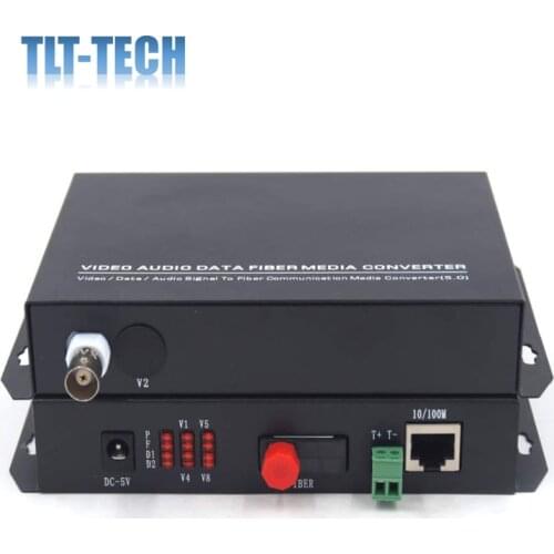 1 Channel Video 10/100Mbps Ethernet Over Fiber Optic Media Converters, Single Singlemode Fiber up 20Km for Analog and IP Camera