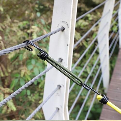 1 Pcs Outdoor Camping Tent Rope Bungee with Hook Canopy Luggage Stretch Buckle Ground Nail Strap Travel Hiking Kit Accessories