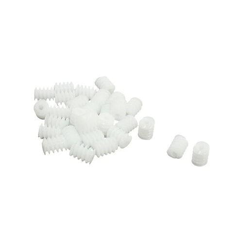 30 Pcs 2mm x 6mm Plastic Worm Gear 8mm Height for Electric Motor Spindle
