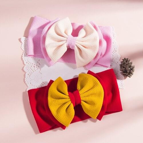 30 pcs/Lot,New Solid Knotted Bow Headband Baby Bowknot Head wraps Kids Cotton Wide Turban for Cildren Girls Headwear 24 colors