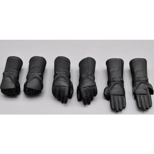 6pcs/set Fashion Mechanic Black Had Types Hand Gloves Models for 12''Figures Bodies Accessories DIY