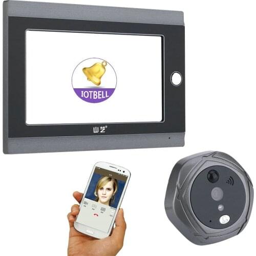 720P WiFi Wireless Digital Peephole Door Viewer 7inch Front Video Door Peephole Camera Wifi Doorbell with Intercom or take pictu